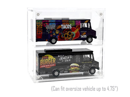 Showcase 2 Cars Desk Top Display Case with Cover "Mijo Exclusives" for 1/64 Scale Models