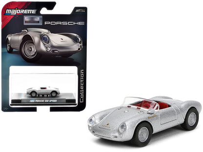 1955 Porsche 550 Spyder Silver Metallic with Red Interior "Collection" Series 1/64 Diecast Model Car by Majorette