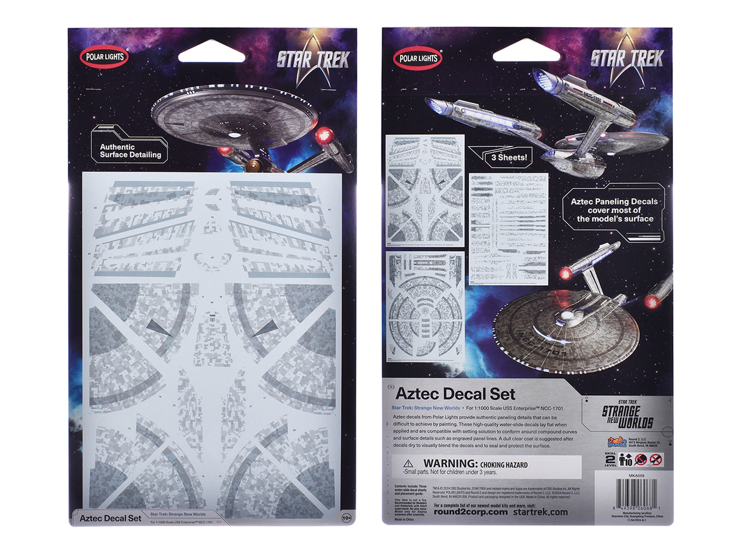 USS Enterprise NCC-1701 Aztec Decal Set "Star Trek: Strange New Worlds" (2022-Current) TV Series 1/1000 Scale by Polar Lights