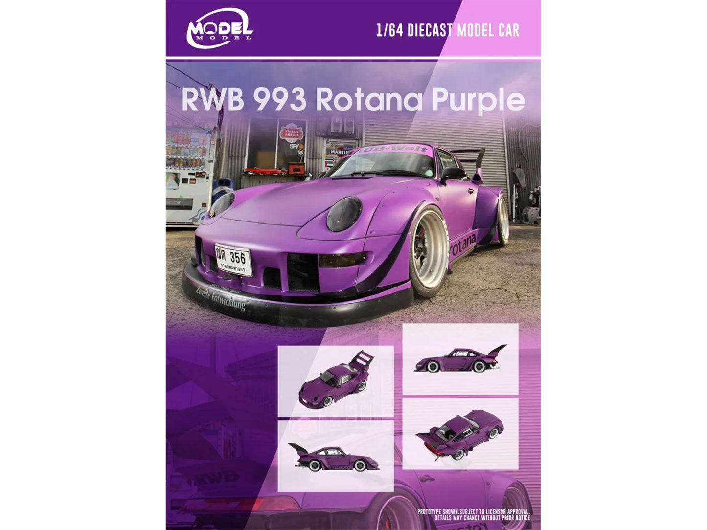 RWB 993 Rotana Matt Purple 1/64 Diecast Model Car by Model Model-DiecastModeler.com