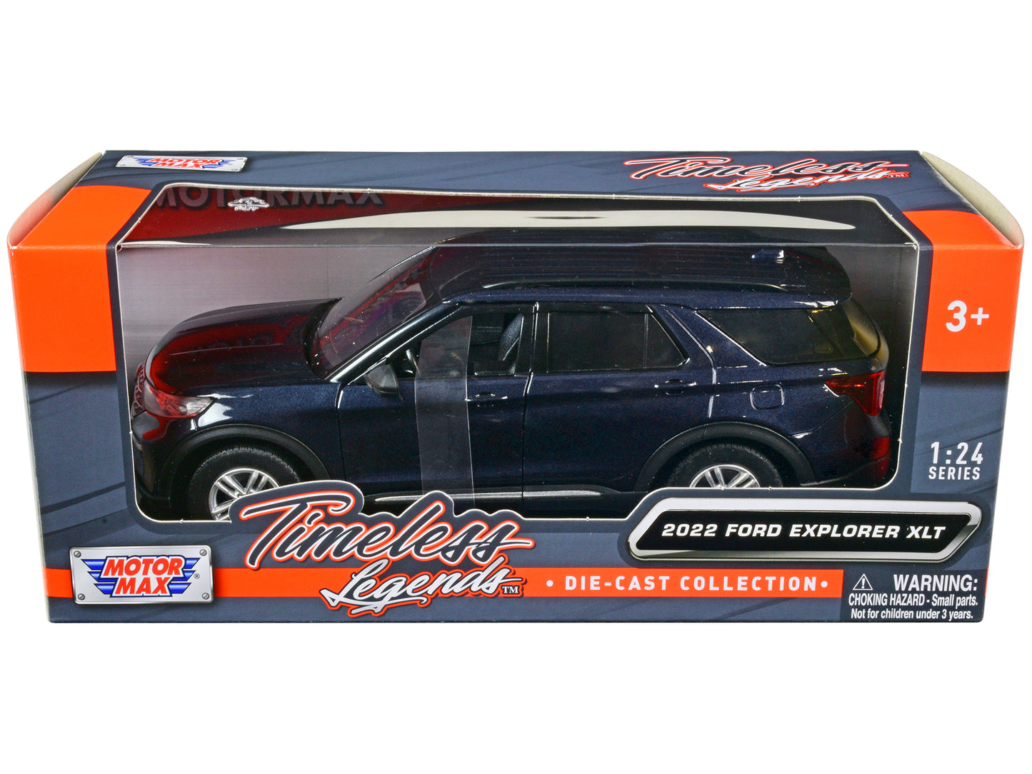 2022 Ford Explorer XLT Dark Blue Metallic "Timeless Legends" Series 1/24 Diecast Model Car by Motormax-DiecastModeler.com