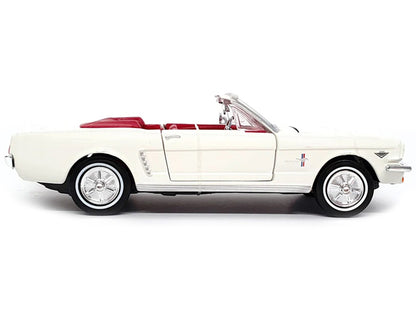 1964 1/2 Ford Mustang Convertible White with Red Interior James Bond 007 "Goldfinger" (1964) Movie "James Bond Collection" Series 1/24 Diecast Model Car by Motormax-DiecastModeler.com