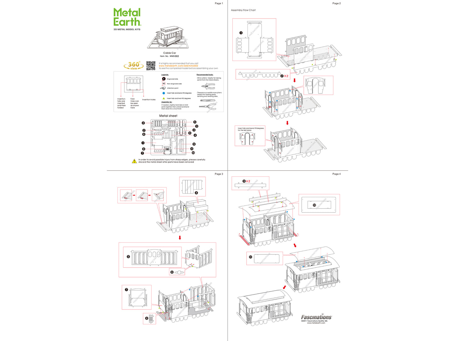 Model Kit San Francisco Cable Car "Powel & Mason St" (Easy Difficulty) Steel Model by Metal Earth-DiecastModeler.com