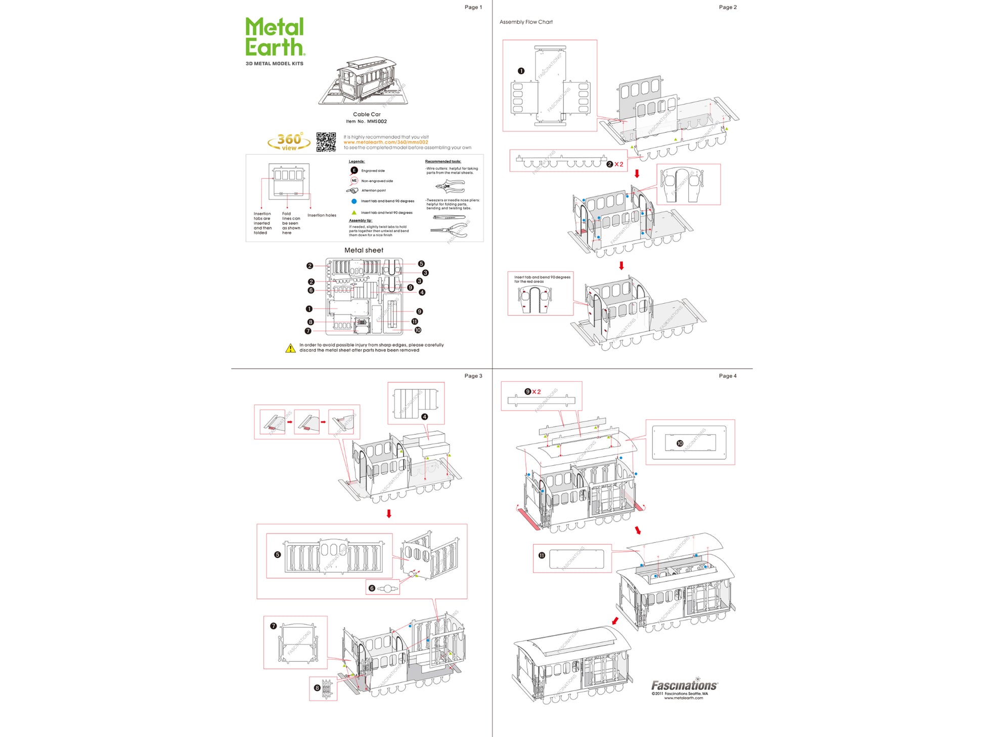 Model Kit San Francisco Cable Car "Powel & Mason St" (Easy Difficulty) Steel Model by Metal Earth-DiecastModeler.com