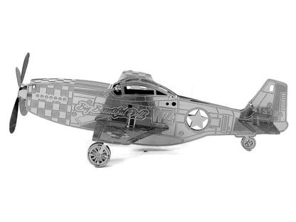 Model Kit North American P-51 Mustang Fighter Aircraft "Big Beautiful Doll" United States Army Air Forces (Easy Difficulty) Steel Model by Metal Earth-DiecastModeler.com