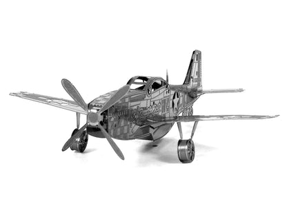Model Kit North American P-51 Mustang Fighter Aircraft "Big Beautiful Doll" United States Army Air Forces (Easy Difficulty) Steel Model by Metal Earth-DiecastModeler.com