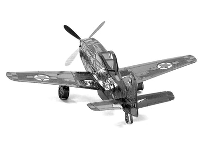 Model Kit North American P-51 Mustang Fighter Aircraft "Big Beautiful Doll" United States Army Air Forces (Easy Difficulty) Steel Model by Metal Earth-DiecastModeler.com