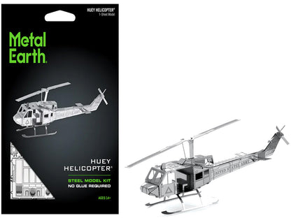 Model Kit Bell UH-1 Iroquois "Huey" Helicopter "United States Army" (Easy Difficulty) Steel Model by Metal Earth