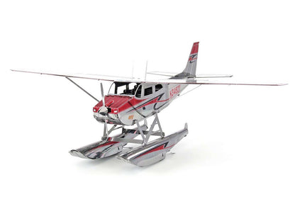 Model Kit Cessna 182 Floatplane White and Red (Moderate Difficulty) Steel Model by Metal Earth-DiecastModeler.com