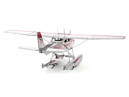Model Kit Cessna 182 Floatplane White and Red (Moderate Difficulty) Steel Model by Metal Earth-DiecastModeler.com