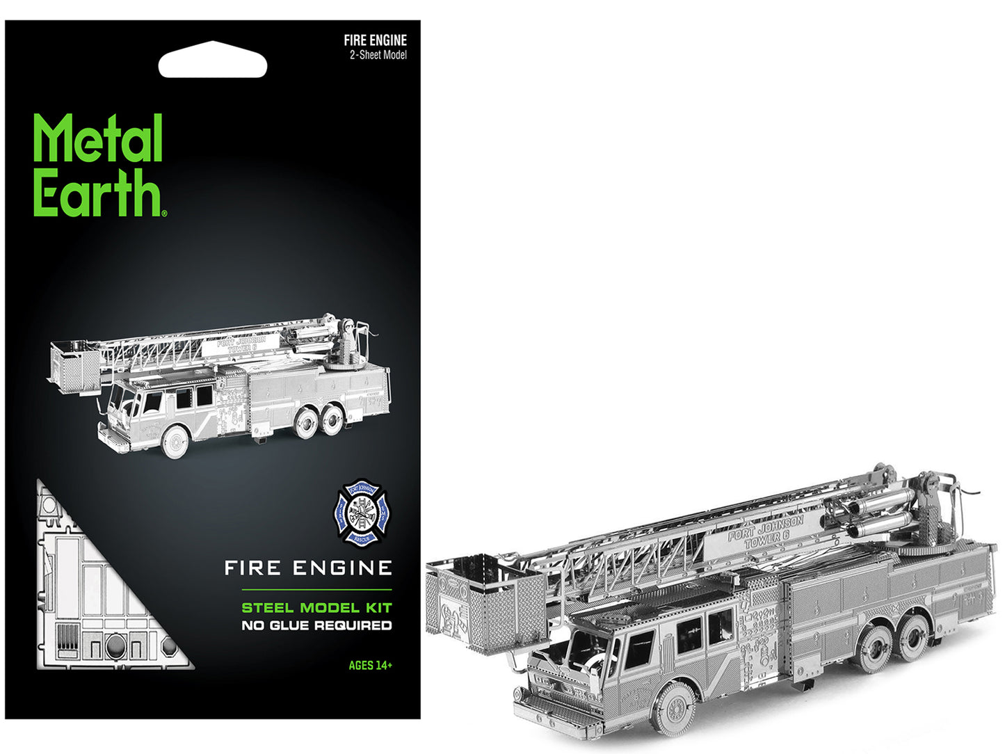 Model Kit Fire Engine "Fort Johnson Tower 6" (Moderate Difficulty) Steel Model by Metal Earth-DiecastModeler.com