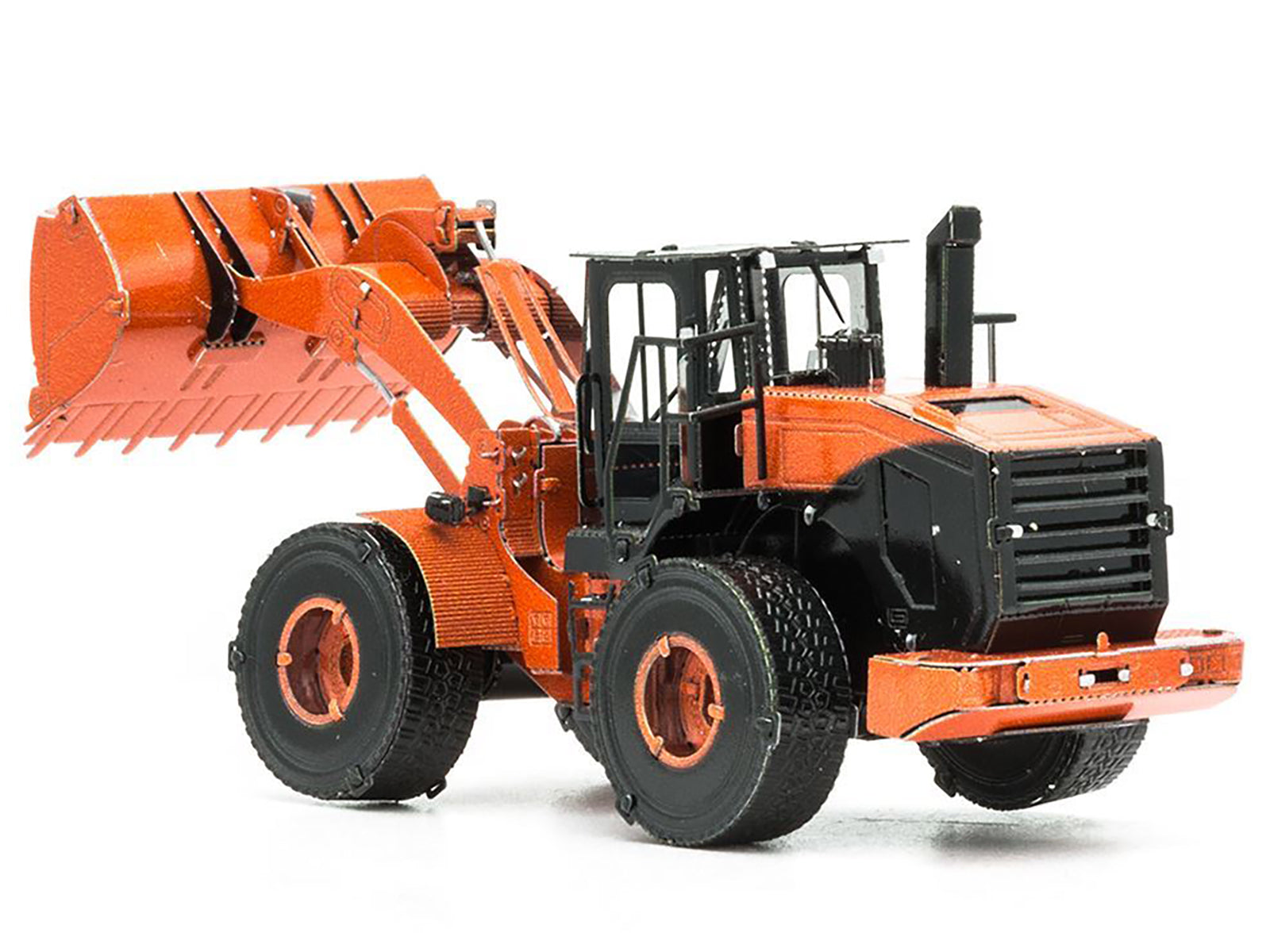 Model Kit Wheel Loader Orange and Black (Challenging Difficulty) Steel Model by Metal Earth-DiecastModeler.com