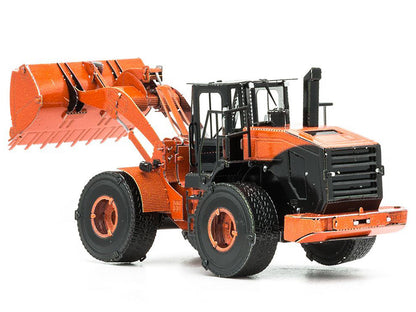 Model Kit Wheel Loader Orange and Black (Challenging Difficulty) Steel Model by Metal Earth-DiecastModeler.com