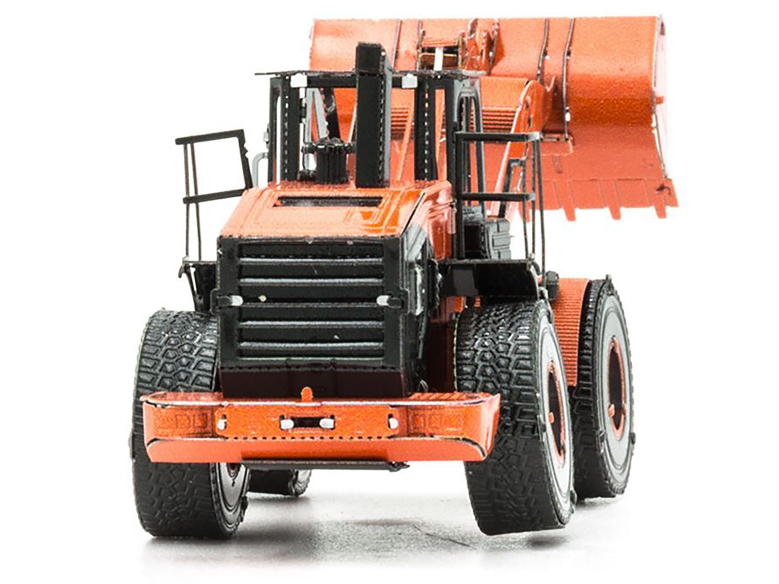 Model Kit Wheel Loader Orange and Black (Challenging Difficulty) Steel Model by Metal Earth-DiecastModeler.com