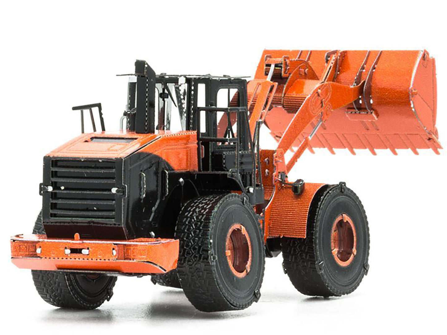 Model Kit Wheel Loader Orange and Black (Challenging Difficulty) Steel Model by Metal Earth-DiecastModeler.com