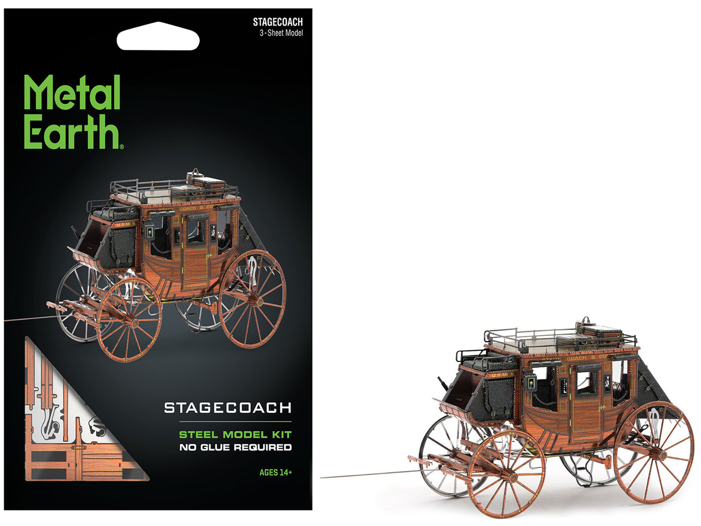 Model Kit Wild West Stagecoach (Moderate Difficulty) Steel Model by Metal Earth-DiecastModeler.com