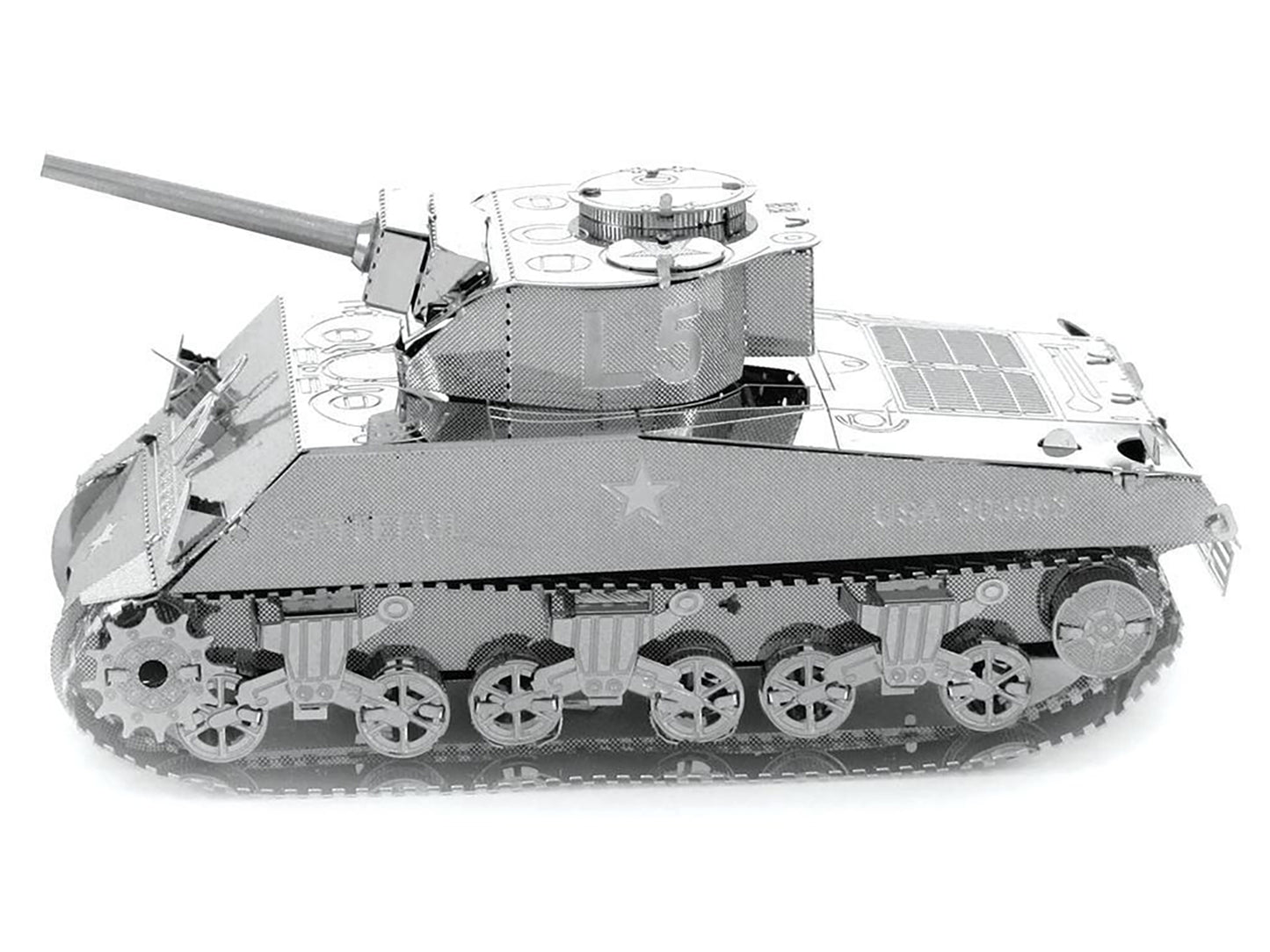 Model Kit American Sherman Tank (Moderate Difficulty) Steel Model by Metal Earth