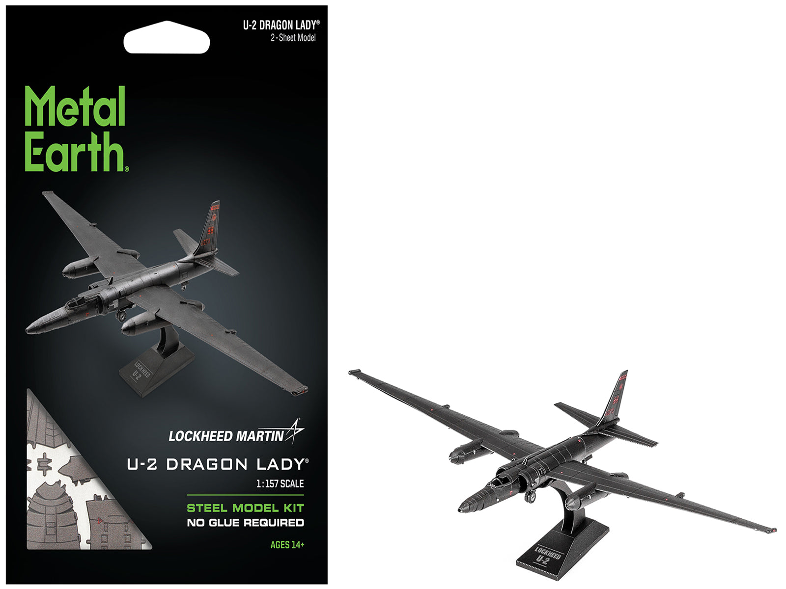 Model Kit Lockheed Martin U-2 Dragon Lady Aircraft "United States Air Force" (Moderate Difficulty) Steel Model by Metal Earth-DiecastModeler.com