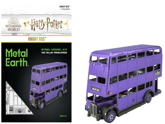 Model Kit Knight Bus Purple "Harry Potter and the Prisoner of Azkaban" (2004) Movie (Moderate Difficulty) Steel Model by Metal Earth-DiecastModeler.com