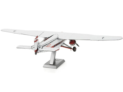 Model Kit Ford Trimotor Transport Aircraft White and Red (Moderate Difficulty) Steel Model by Metal Earth-DiecastModeler.com