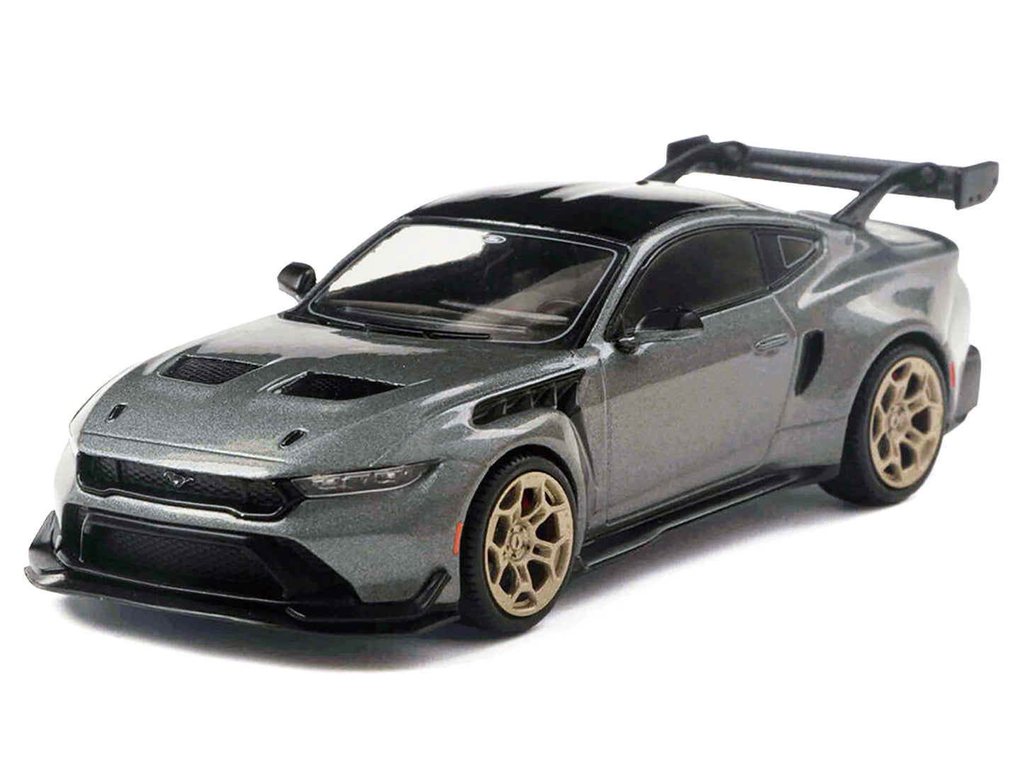 2025 Ford Mustang GTD Gray Metallic with Black Top 1/43 Diecast Model by IXO Models
