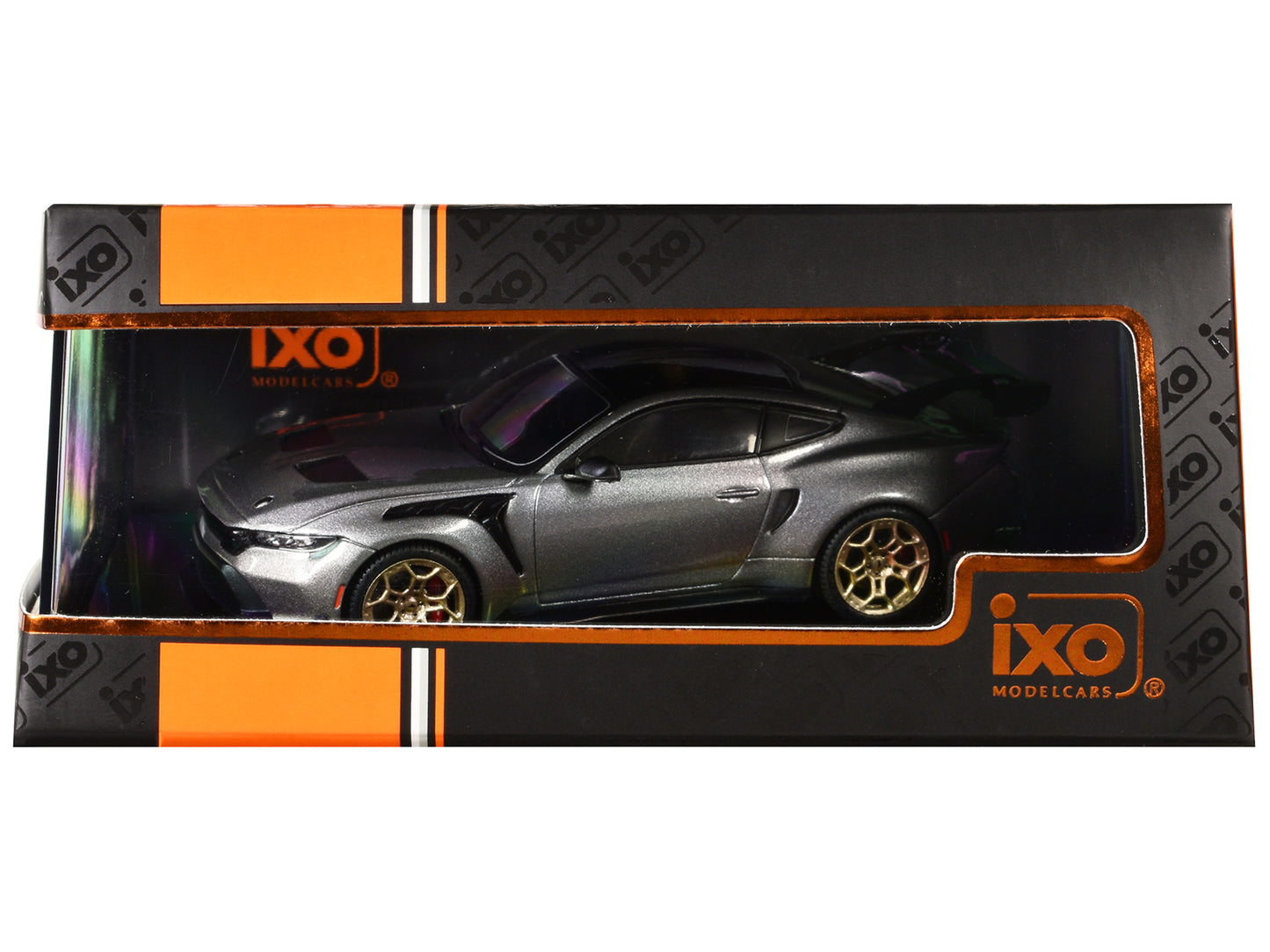 2025 Ford Mustang GTD Gray Metallic with Black Top 1/43 Diecast Model by IXO Models