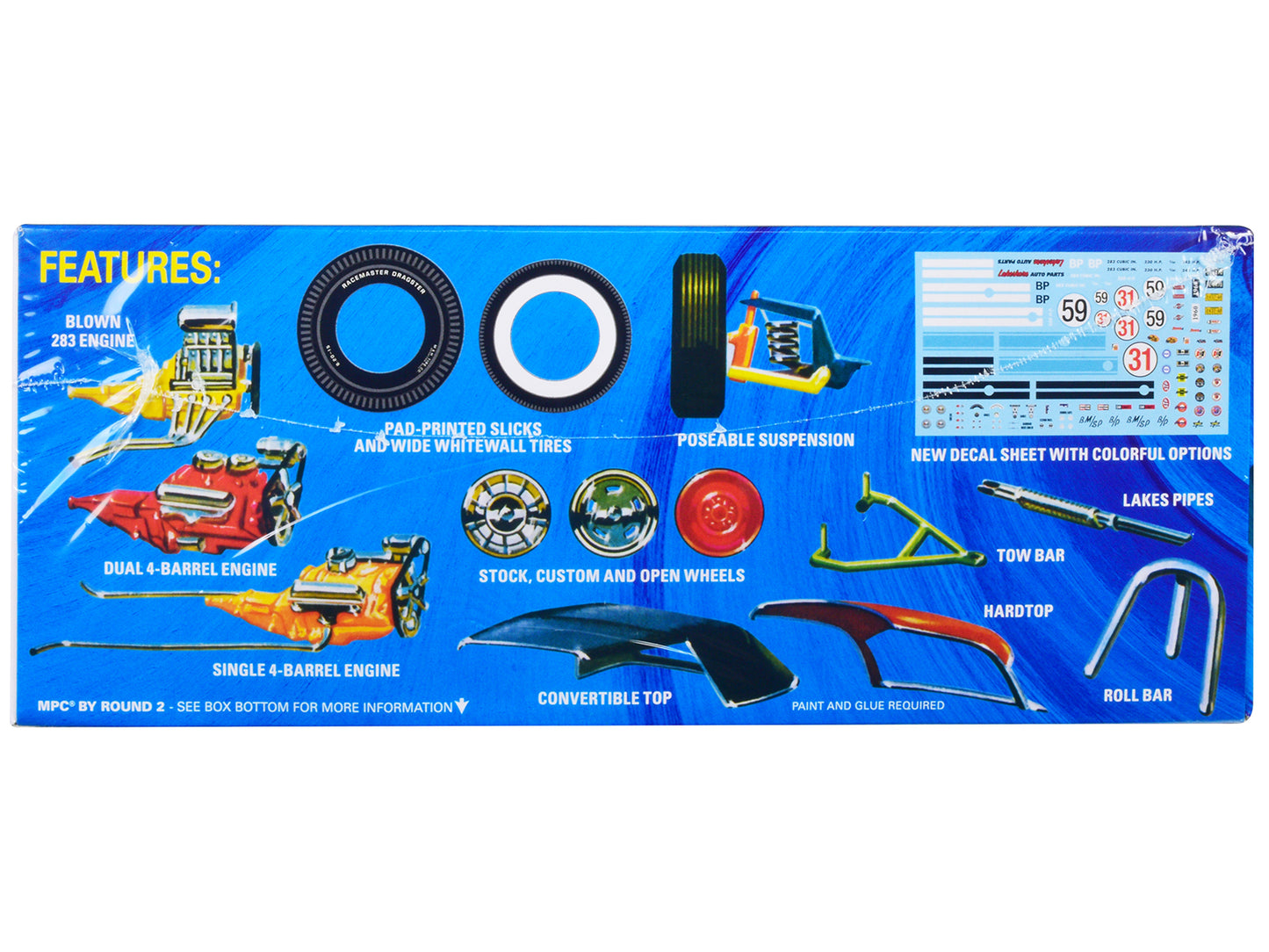 Skill 2 Model Kit 1960 Chevrolet Corvette 7-in-1 Kit 1/25 Scale Model by MPC-DiecastModeler.com