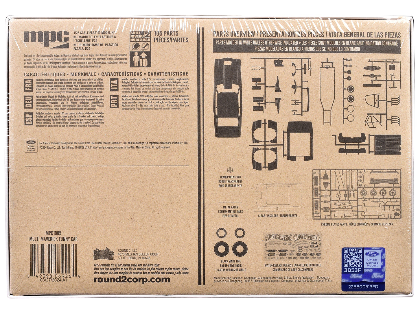Skill 2 Model Kit "Ohio" George Montgomery's Multi Maverick Funny Car 1/25 Scale Model by MPC-DiecastModeler.com