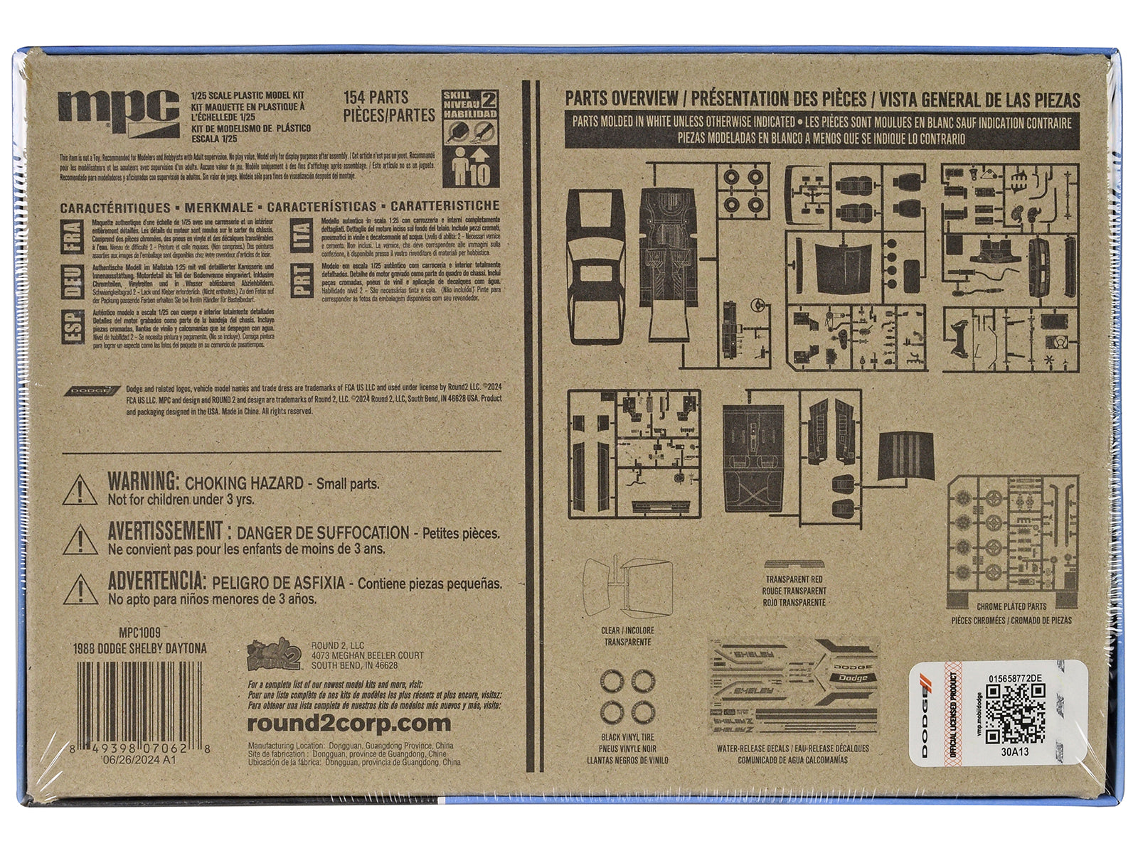 Skill 2 Model Kit 1988 Dodge Shelby Daytona Z 2-in-1 Kit 1/25 Scale Model by MPC-DiecastModeler.com