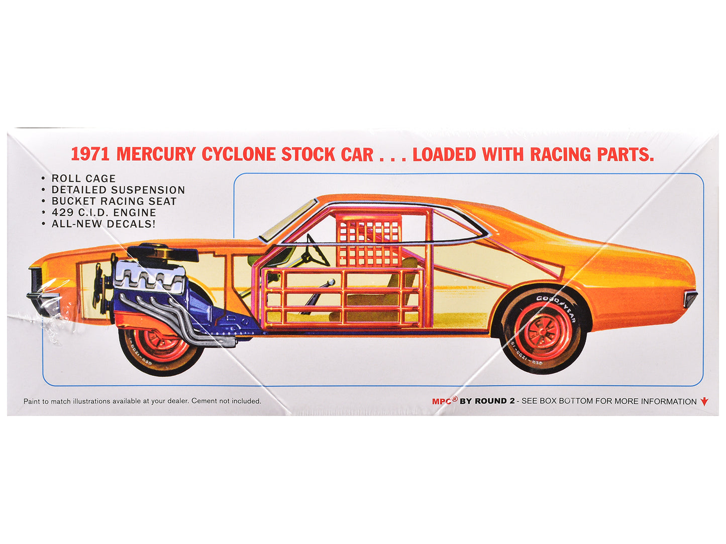 Skill 2 Model Kit 1971 Mercury Cyclone Stock Car 1/25 Scale Model by MPC