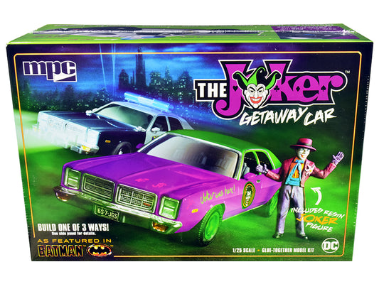 Skill 2 Model Kit 1977 Dodge Monaco with Joker Resin Figurine "Batman" 3-in-1 Kit 1/25 Scale Model by MPC-DiecastModeler.com