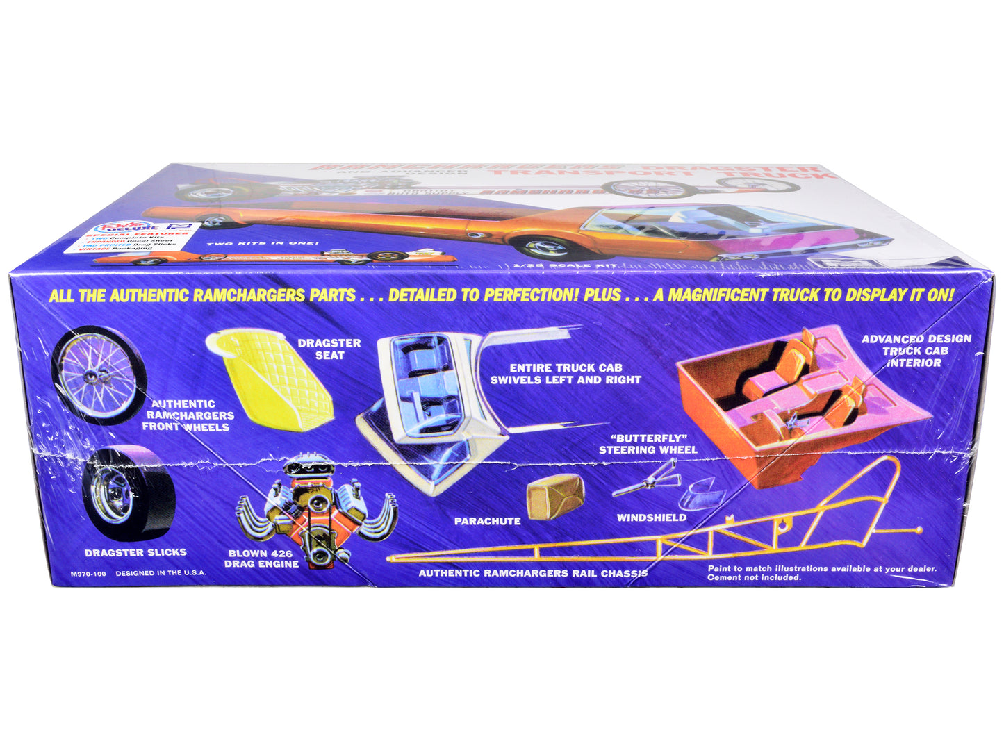 Skill 2 Model Kit Ramchargers Dragster and Advanced Design Transport Truck 2 Kits in 1 1/25 Scale Models by MPC-DiecastModeler.com