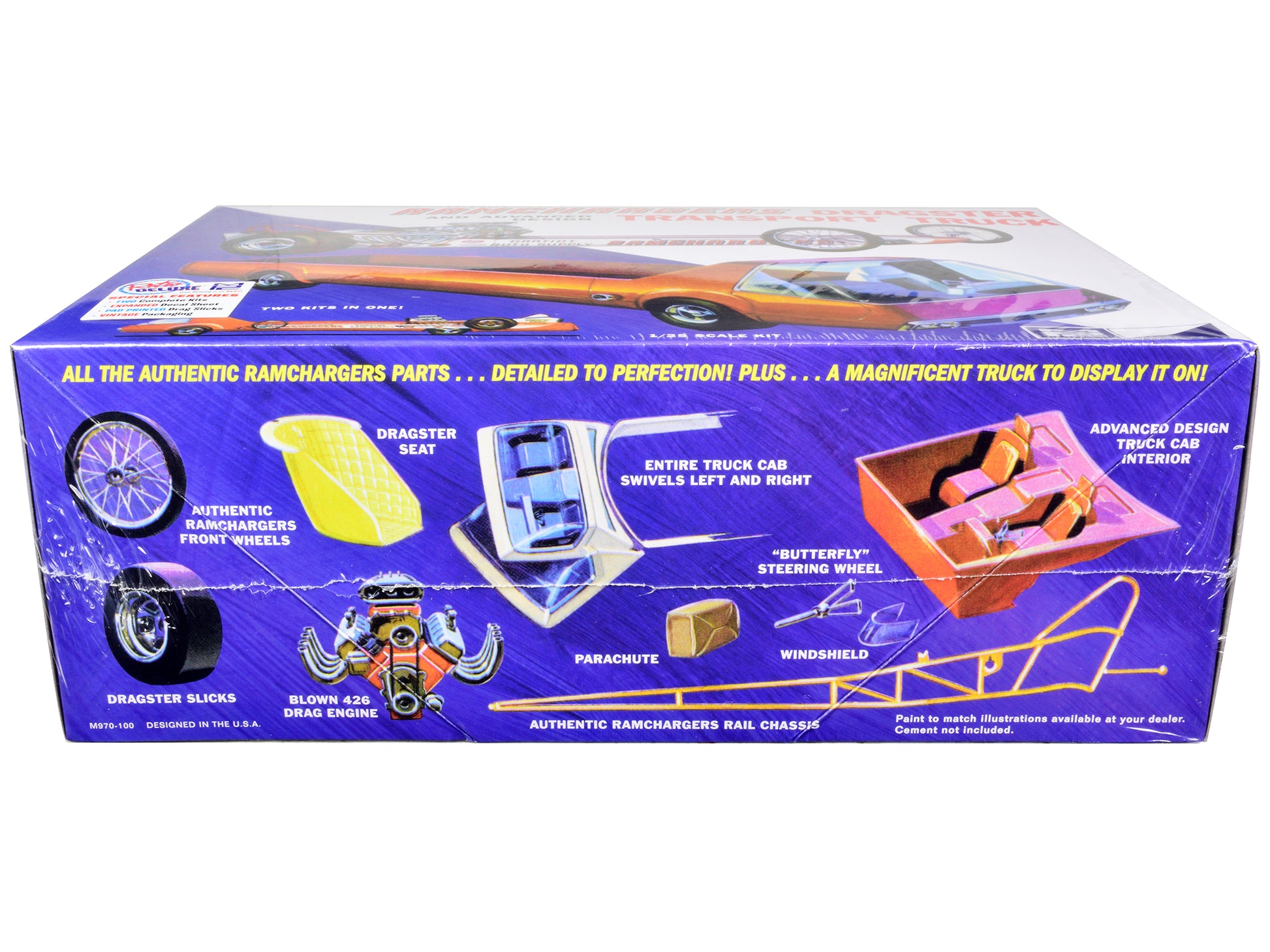 Skill 2 Model Kit Ramchargers Dragster and Advanced Design Transport Truck 2 Kits in 1 1/25 Scale Models by MPC-DiecastModeler.com