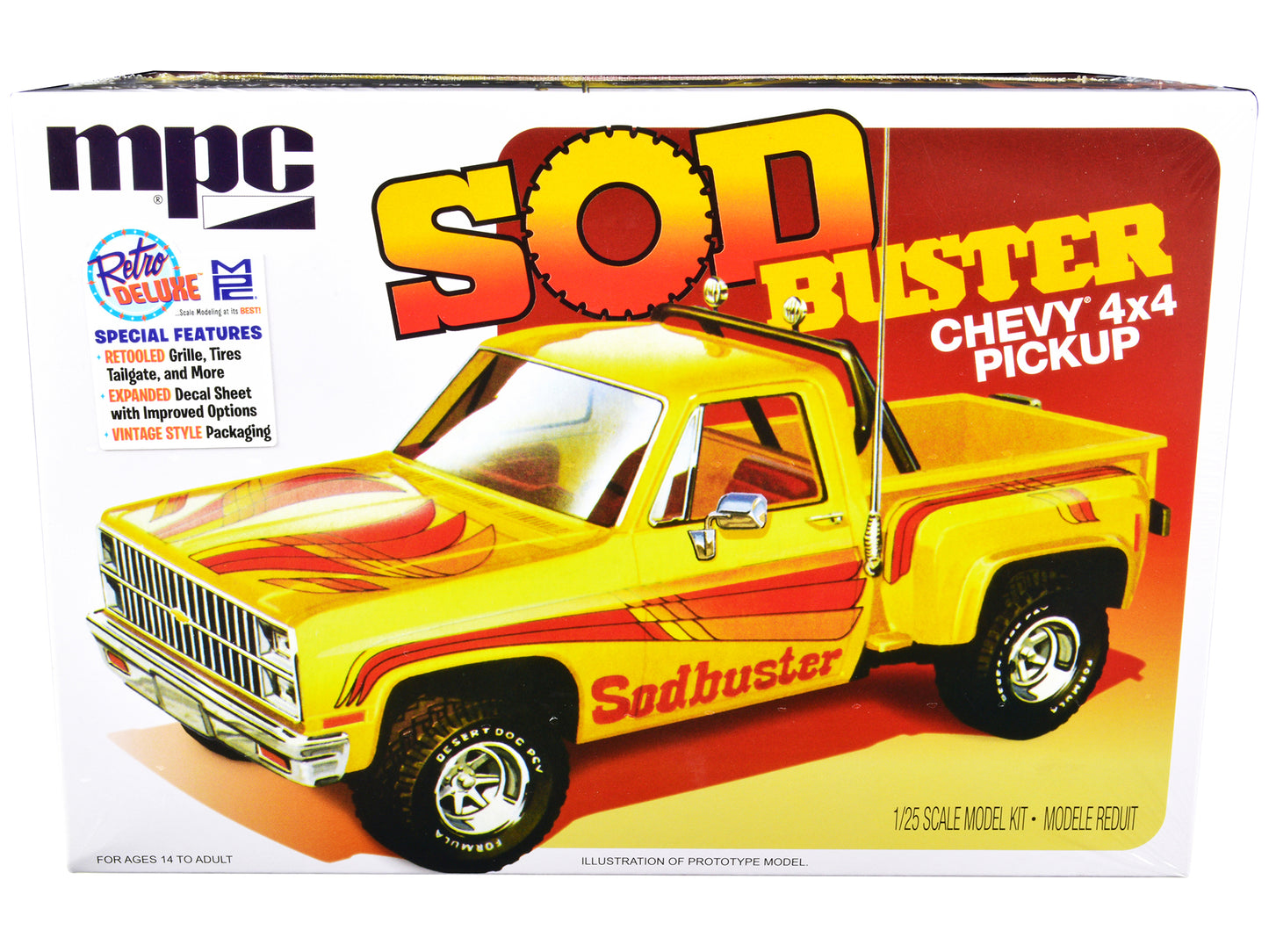 Skill 2 Model Kit 1981 Chevrolet 4x4 Stepside Pickup Truck "Sod Buster" 1/25 Scale Model by MPC-DiecastModeler.com