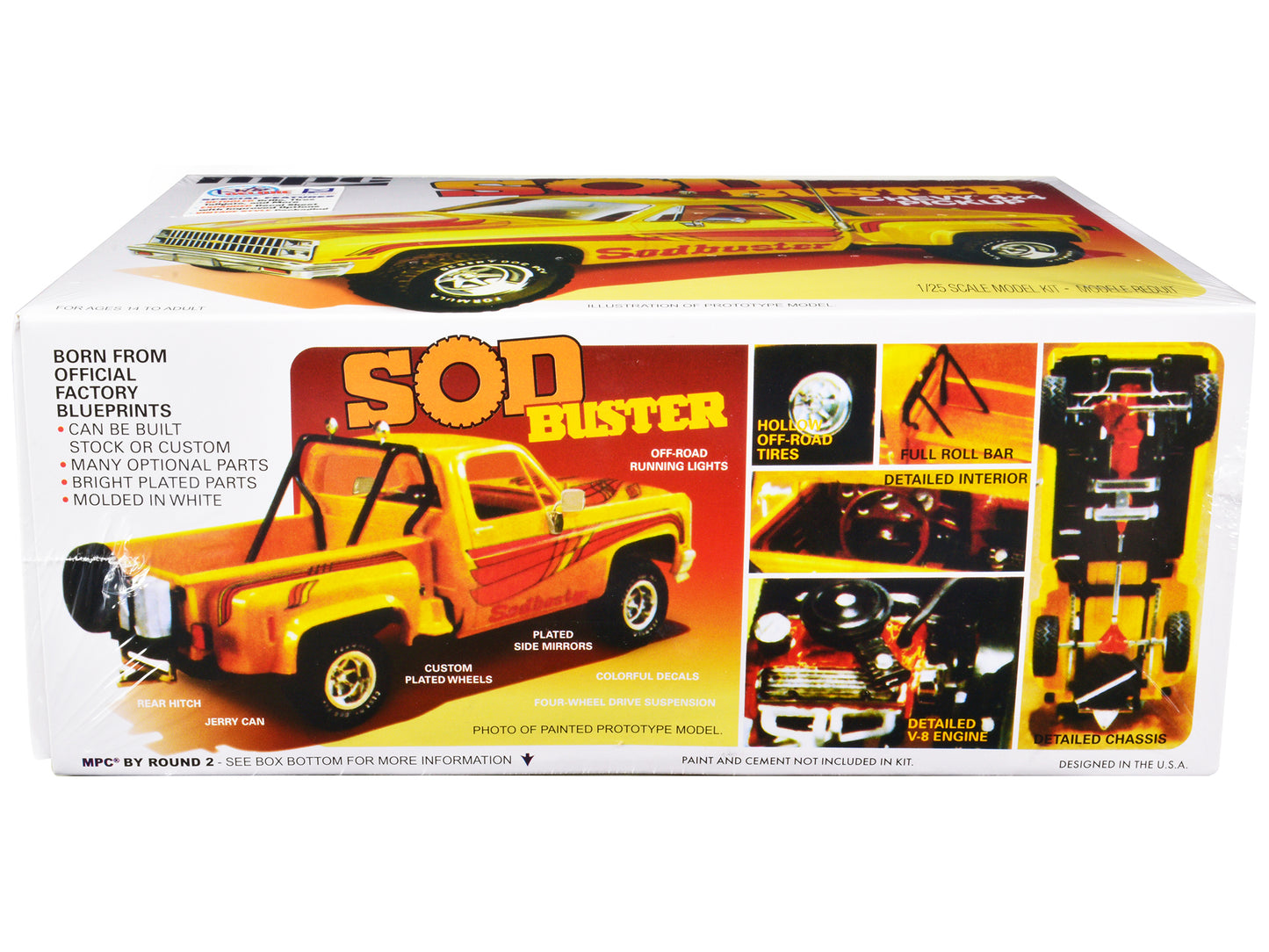 Skill 2 Model Kit 1981 Chevrolet 4x4 Stepside Pickup Truck "Sod Buster" 1/25 Scale Model by MPC-DiecastModeler.com