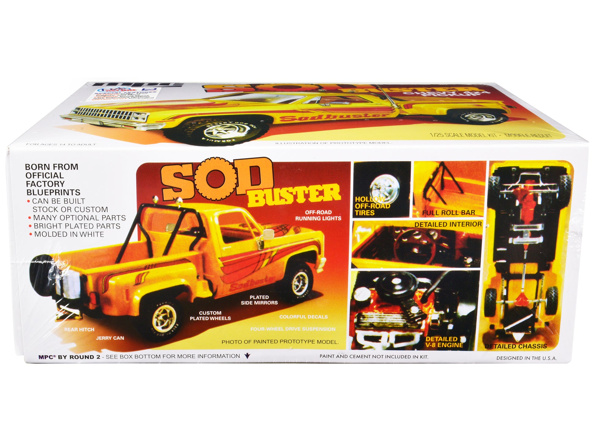 Skill 2 Model Kit 1981 Chevrolet 4x4 Stepside Pickup Truck "Sod Buster" 1/25 Scale Model by MPC-DiecastModeler.com