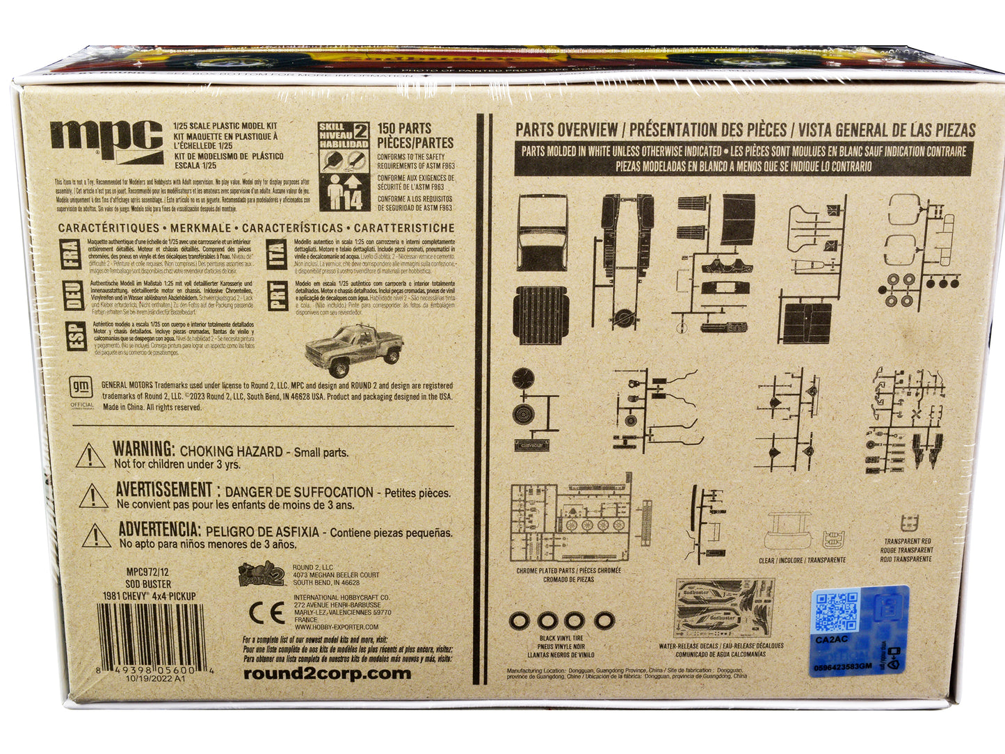 Skill 2 Model Kit 1981 Chevrolet 4x4 Stepside Pickup Truck "Sod Buster" 1/25 Scale Model by MPC-DiecastModeler.com