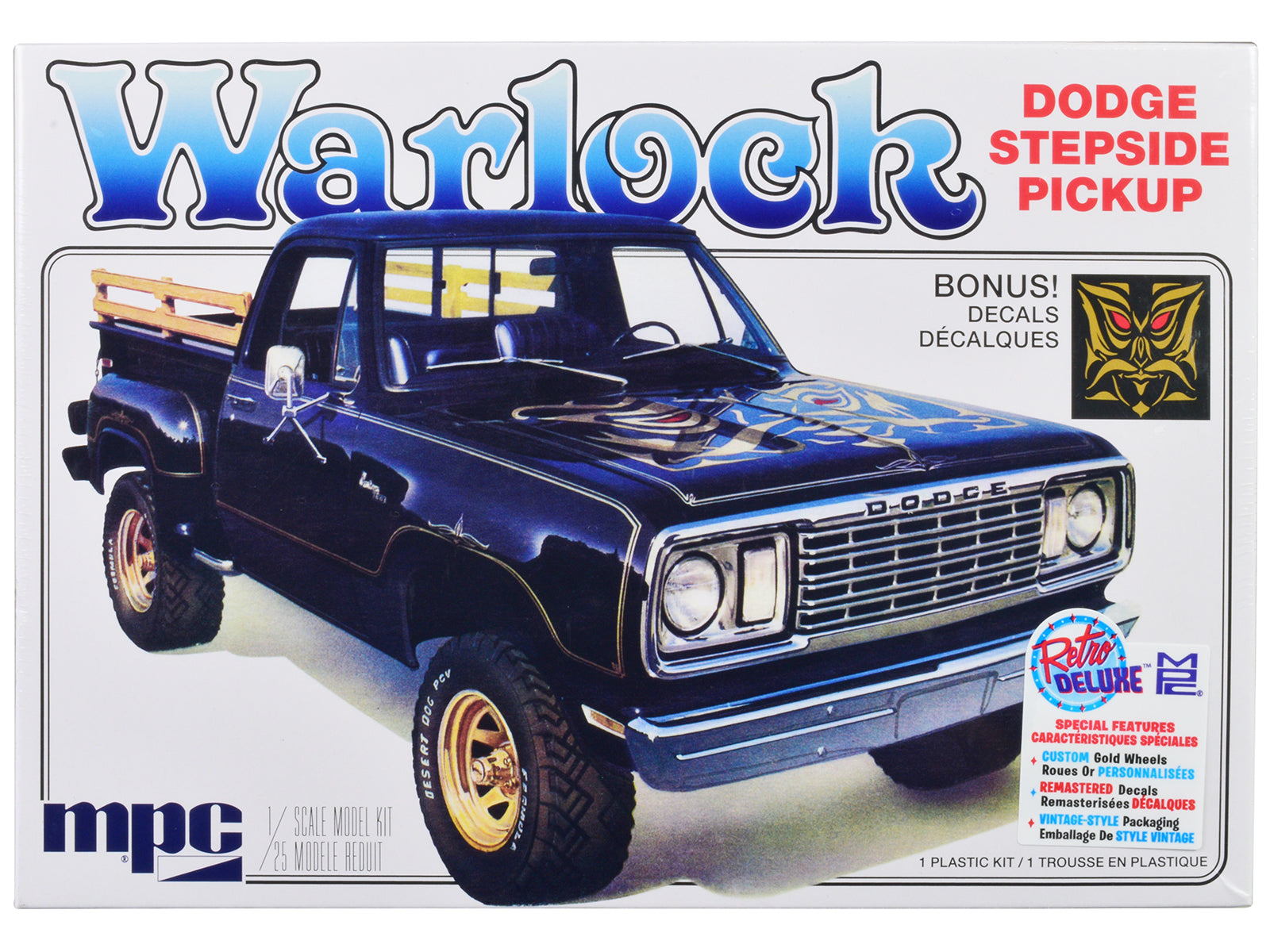 Skill 2 Model Kit 1977 Dodge Warlock Stepside Pickup Truck 1/25 Scale Model by MPC-DiecastModeler.com