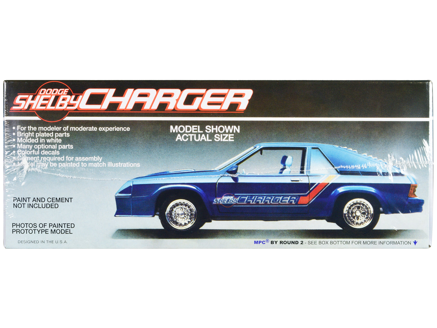 Skill 2 Model Kit 1986 Dodge Shelby Charger 1/25 Scale Model by MPC-DiecastModeler.com