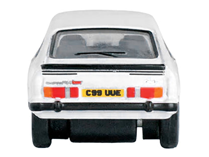 Ford Capri Mk3 RHD (Right Hand Drive) Diamond White with Black Stripes 1/148 (N) Scale Diecast Model Car by Oxford Diecast-DiecastModeler.com