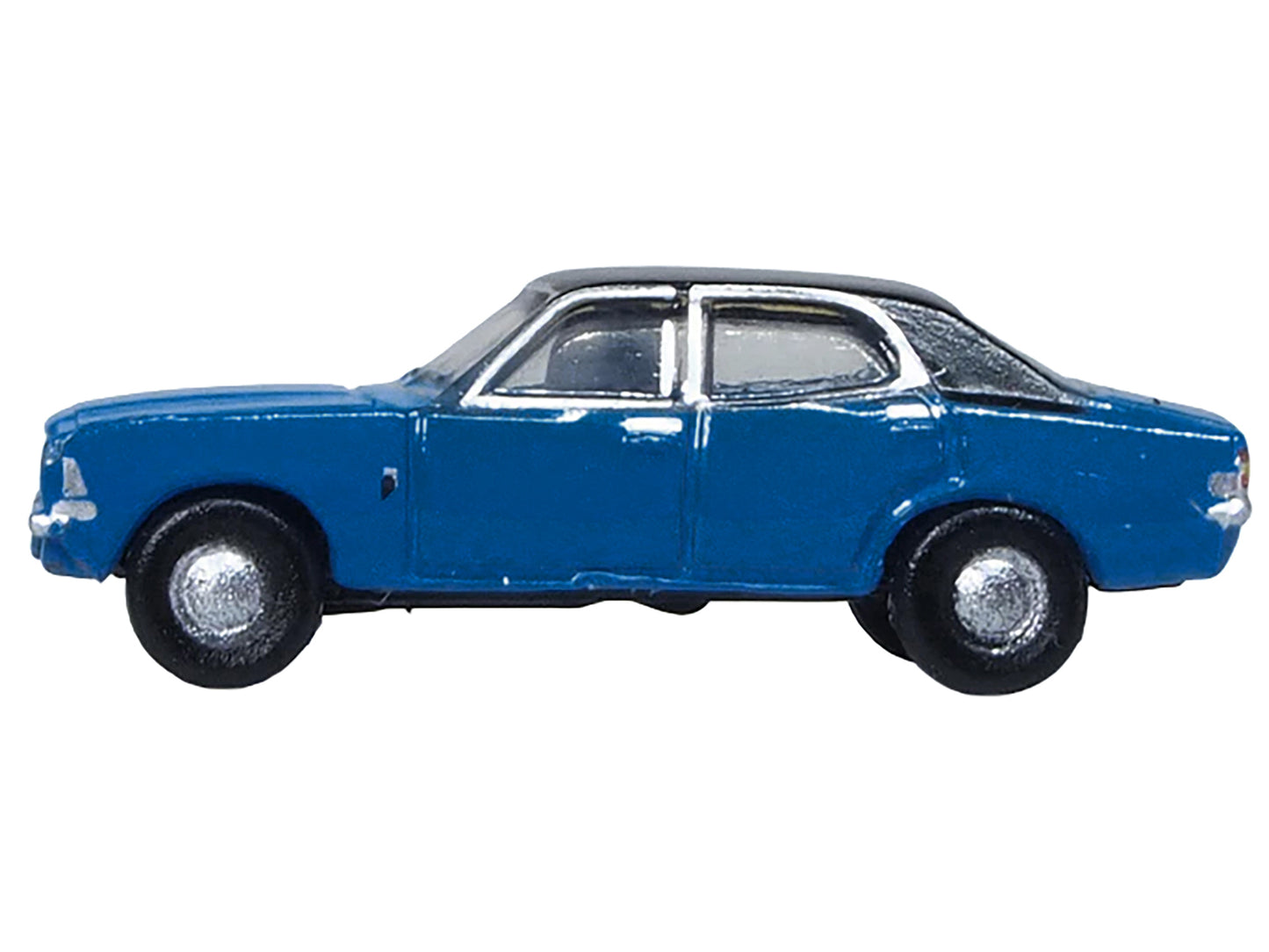 Ford Cortina MKIII RHD (Right Hand Drive) Electric Monza Blue with Black Top 1/148 (N) Scale Diecast Model Car by Oxford Diecast-DiecastModeler.com