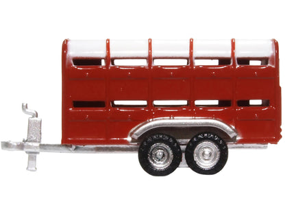 Livestock Trailer Red 1/148 (N) Scale Diecast Model Car by Oxford Diecast