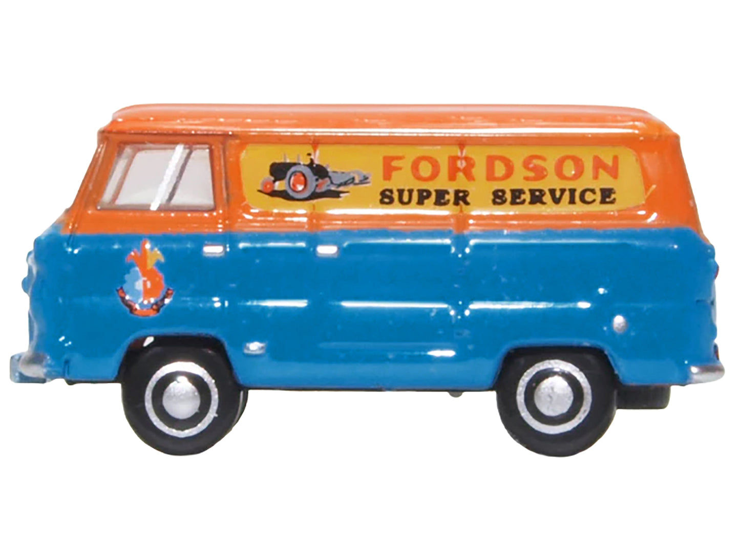 Ford 400E Van RHD (Right Hand Drive) "Fordson Super Service" Blue and Orange 1/148 (N) Scale Diecast Model Car by Oxford Diecast