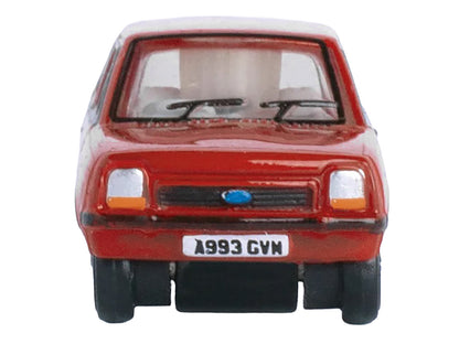 Ford Fiesta Mk1 RHD (Right Hand Drive) Venetian Red 1/148 (N) Scale Diecast Model Car by Oxford Diecast