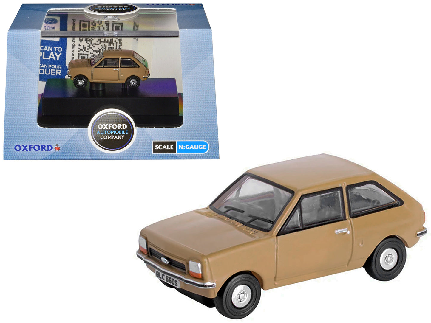 Ford Fiesta Mk1 RHD (Right Hand Drive) Nevada Beige 1/148 (N) Scale Diecast Model Car by Oxford Diecast