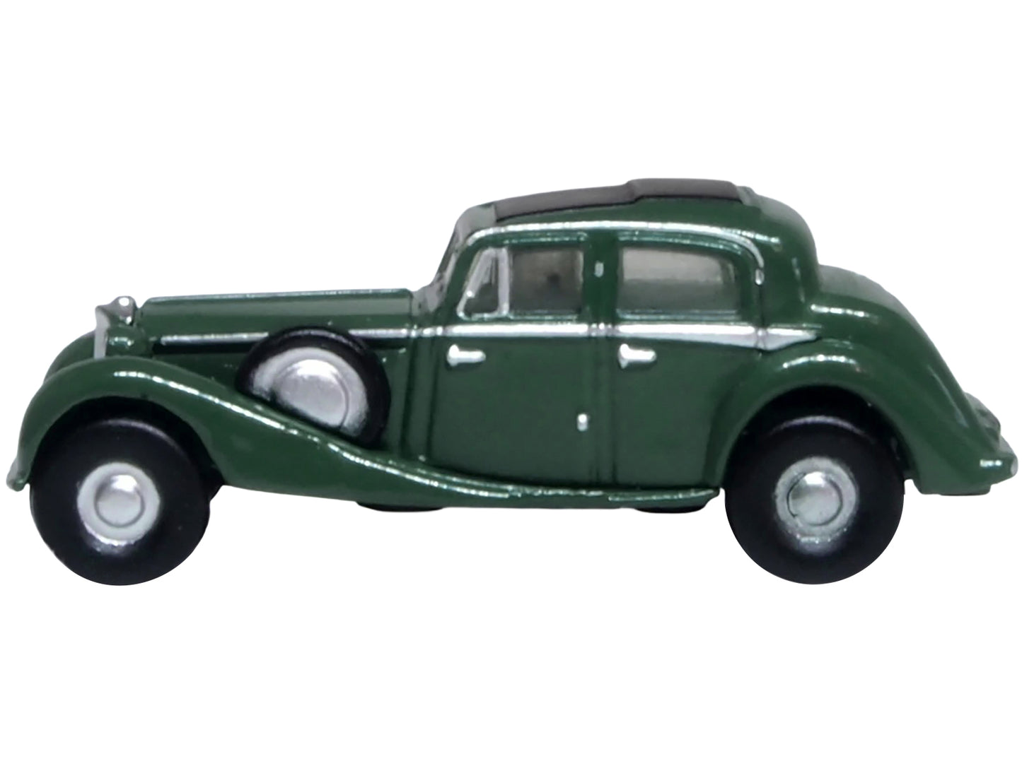 Jaguar SS RHD (Right Hand Drive) Suede Green with Black Top 1/148 (N) Scale Diecast Model Car by Oxford Diecast