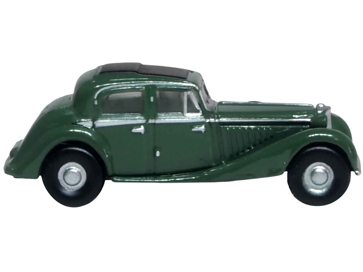 Jaguar SS RHD (Right Hand Drive) Suede Green with Black Top 1/148 (N) Scale Diecast Model Car by Oxford Diecast