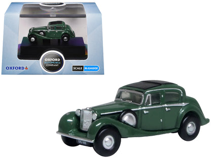 Jaguar SS RHD (Right Hand Drive) Suede Green with Black Top 1/148 (N) Scale Diecast Model Car by Oxford Diecast