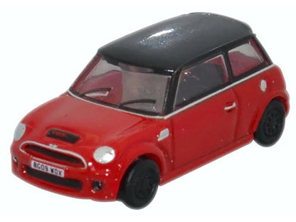 Mini Cooper S RHD (Right Hand Drive) Chili Red with Black Top 1/148 (N) Scale Diecast Model Car by Oxford Diecast