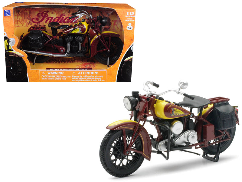 1934 Indian Sport Scout Bike 1/12 Diecast Motorcycle Model by New Ray-DiecastModeler.com